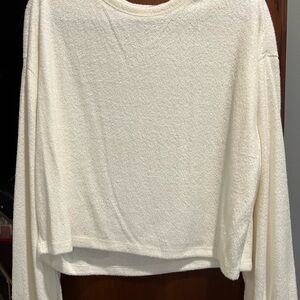 Double Zero NWT Women’s Cream Long Sleeve Terry Top in Medium